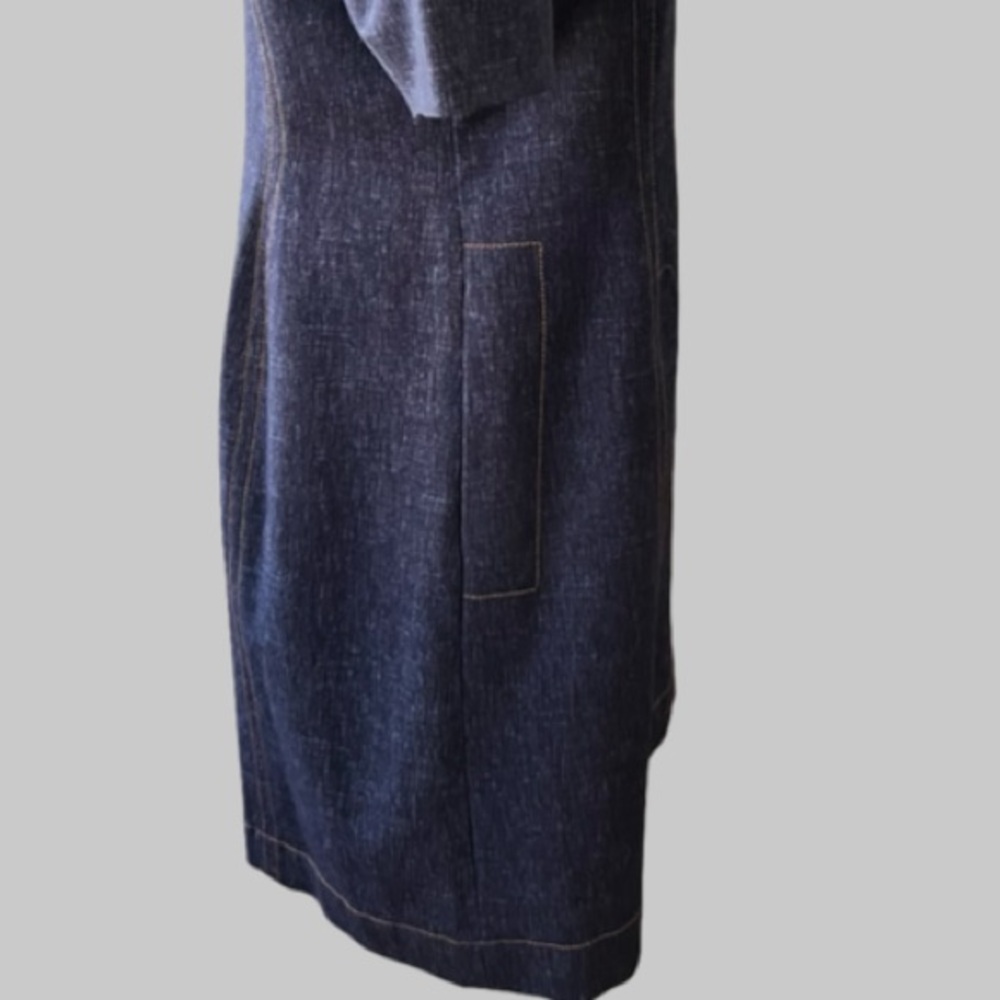 NWT Pearl Midnight Stretch Denim Snap Button Front Dress Size 10 - Picture 8 of 12